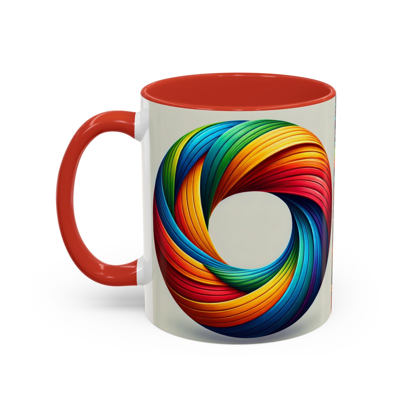 Pride Parade Accent Coffee Mug, Vibrant Rainbow Design, LGBTQ+ Celebration Mug, Colorful Drinkware for Friends, Gift for Pride Month 11oz