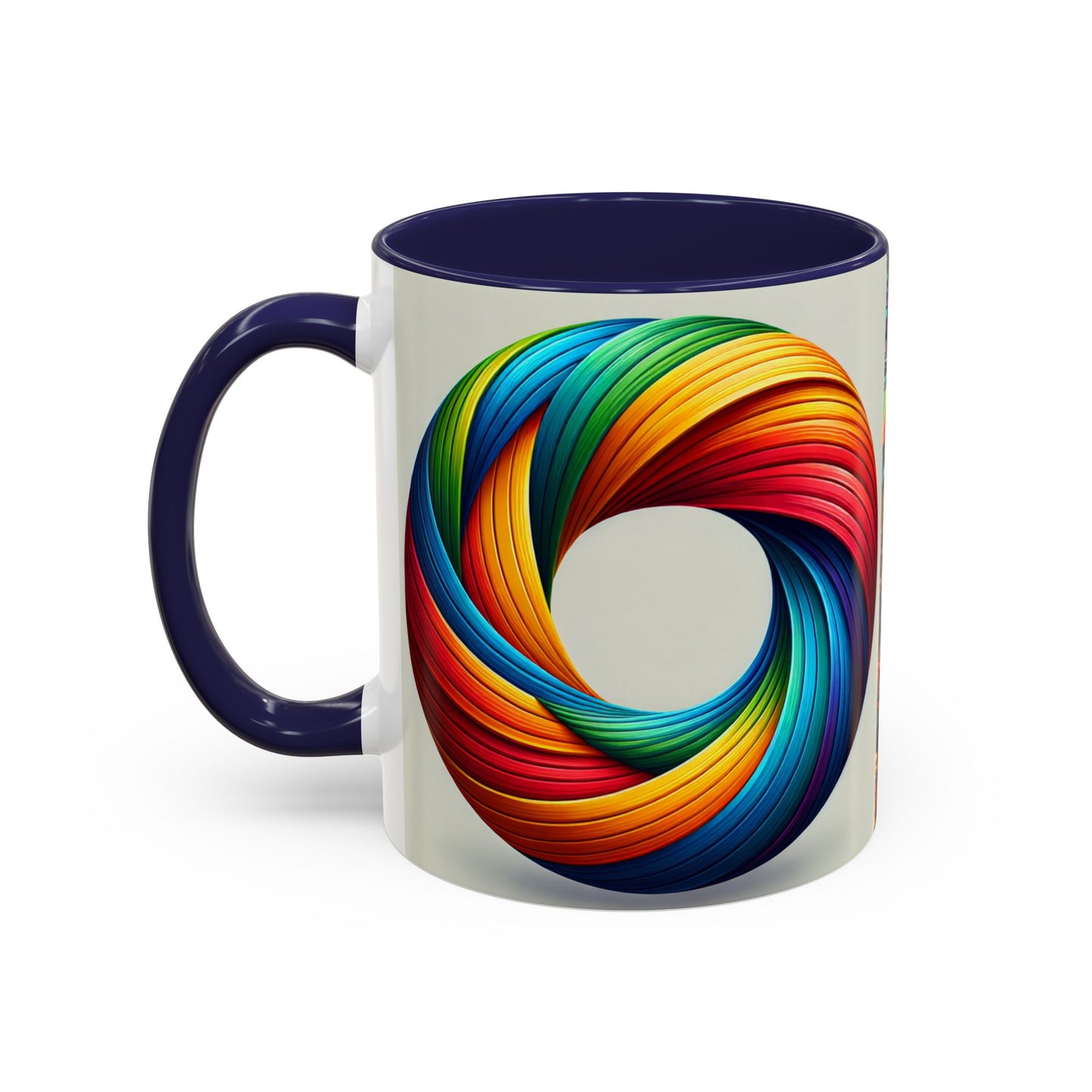 Pride Parade Accent Coffee Mug, Vibrant Rainbow Design, LGBTQ+ Celebration Mug, Colorful Drinkware for Friends, Gift for Pride Month 11oz