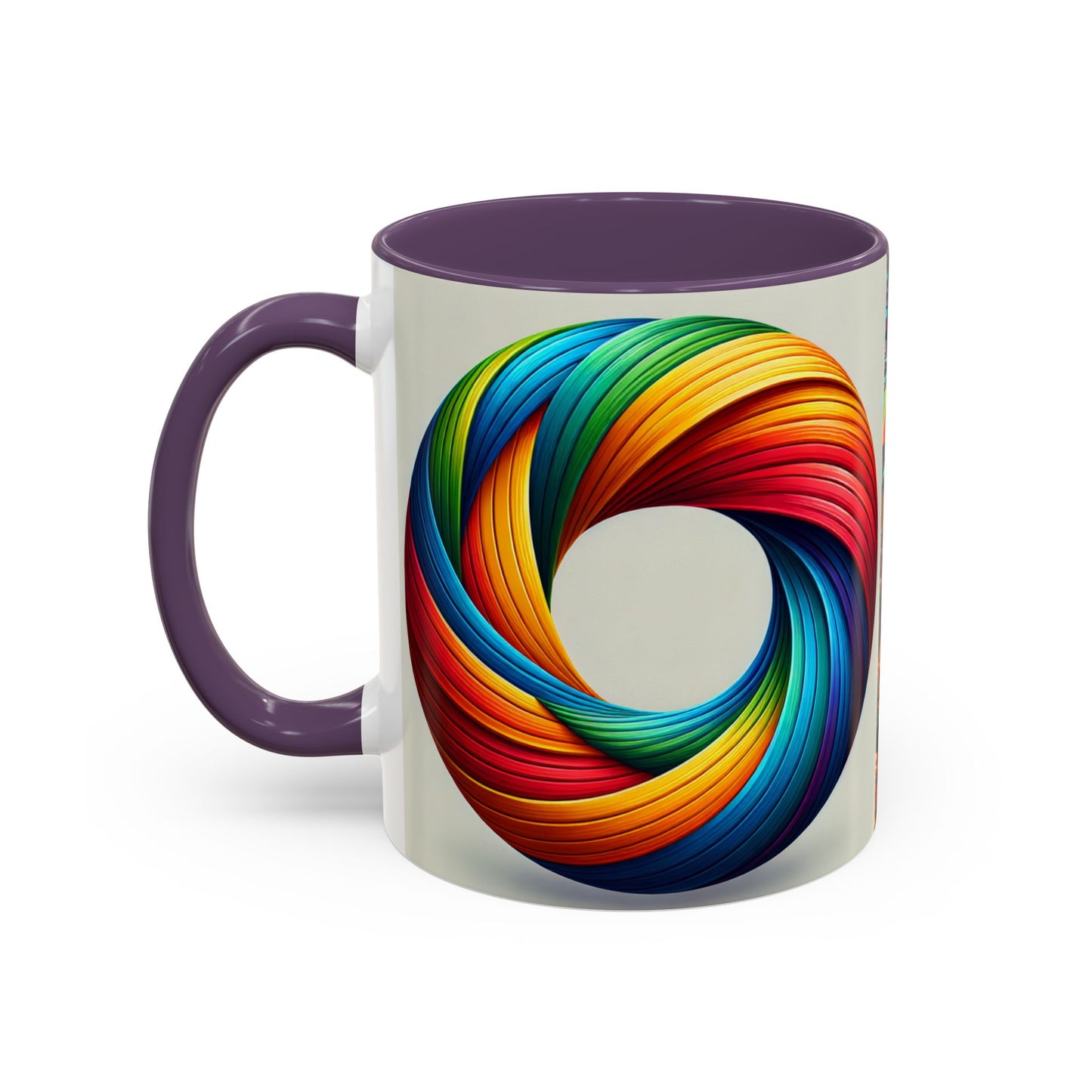 Pride Parade Accent Coffee Mug, Vibrant Rainbow Design, LGBTQ+ Celebration Mug, Colorful Drinkware for Friends, Gift for Pride Month 11oz