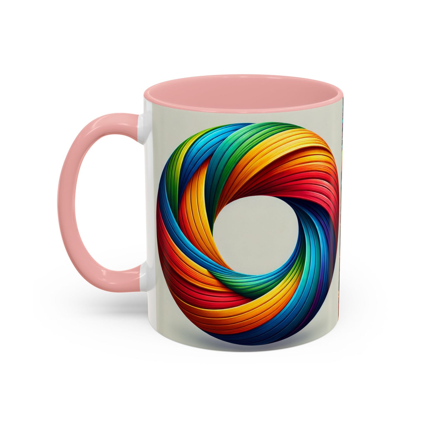 Pride Parade Accent Coffee Mug, Vibrant Rainbow Design, LGBTQ+ Celebration Mug, Colorful Drinkware for Friends, Gift for Pride Month 11oz