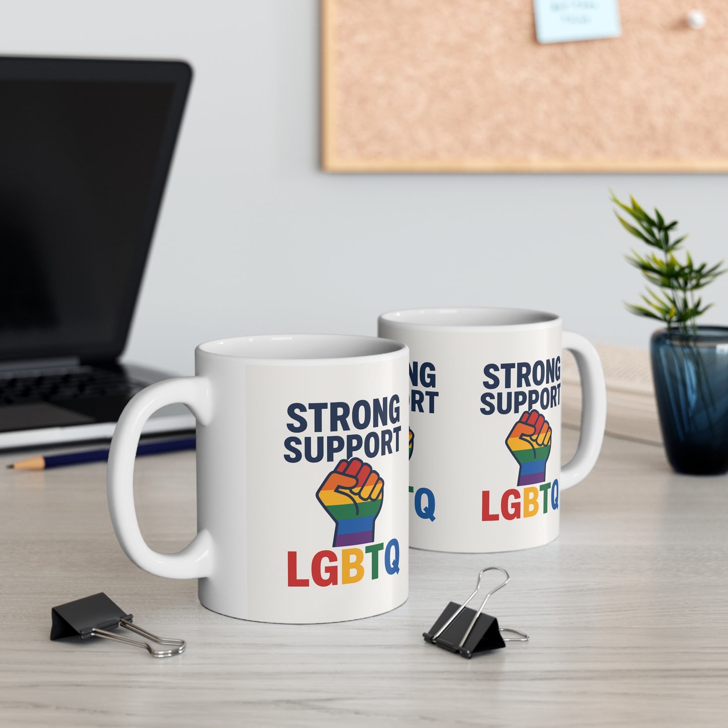Pride LGBTQ + Ceramic Coffee Mug - Customize Your Favorite Drinkware, Unique Gift for Coffee Lovers, Home Office Essentials, Tea Cups