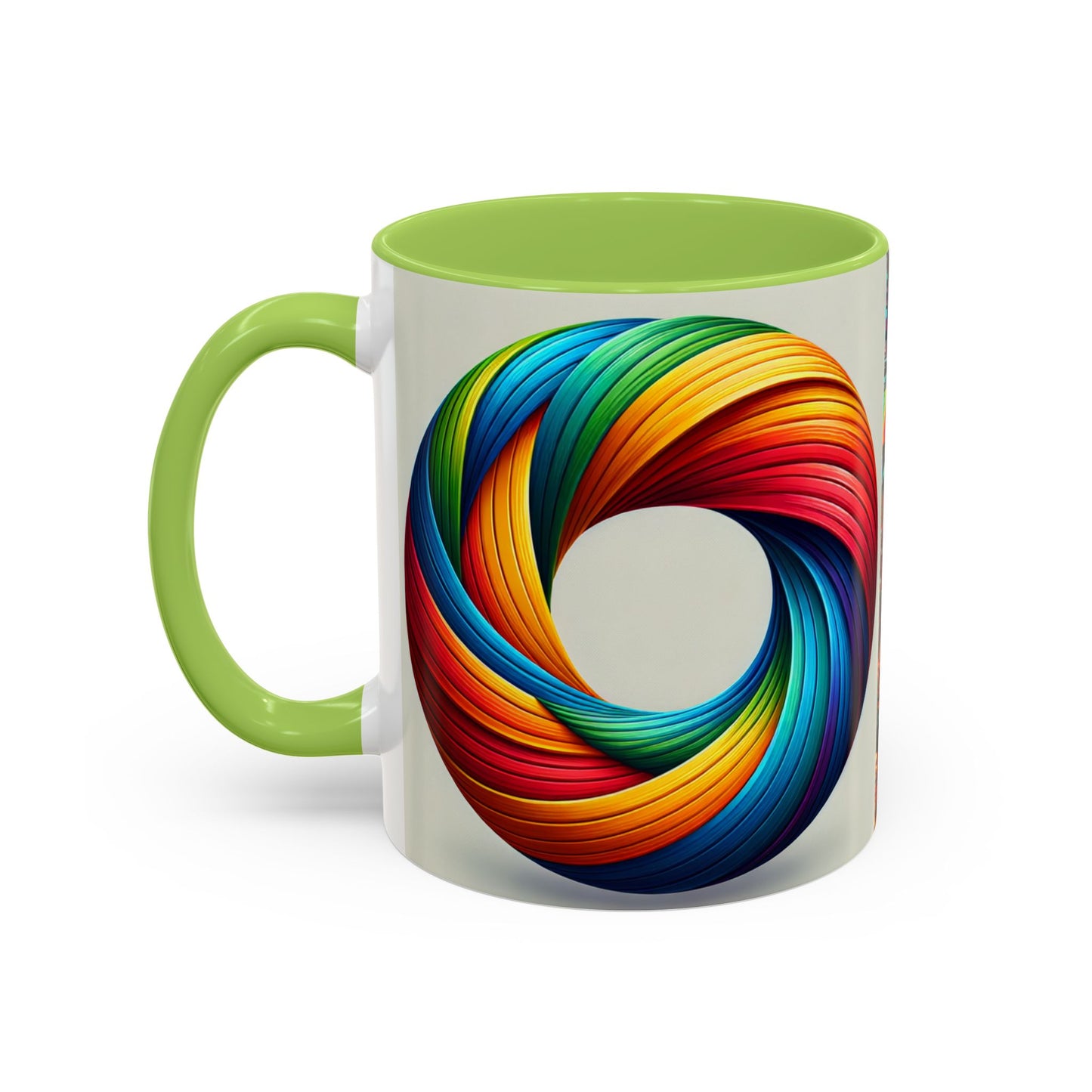 Pride Parade Accent Coffee Mug, Vibrant Rainbow Design, LGBTQ+ Celebration Mug, Colorful Drinkware for Friends, Gift for Pride Month 11oz