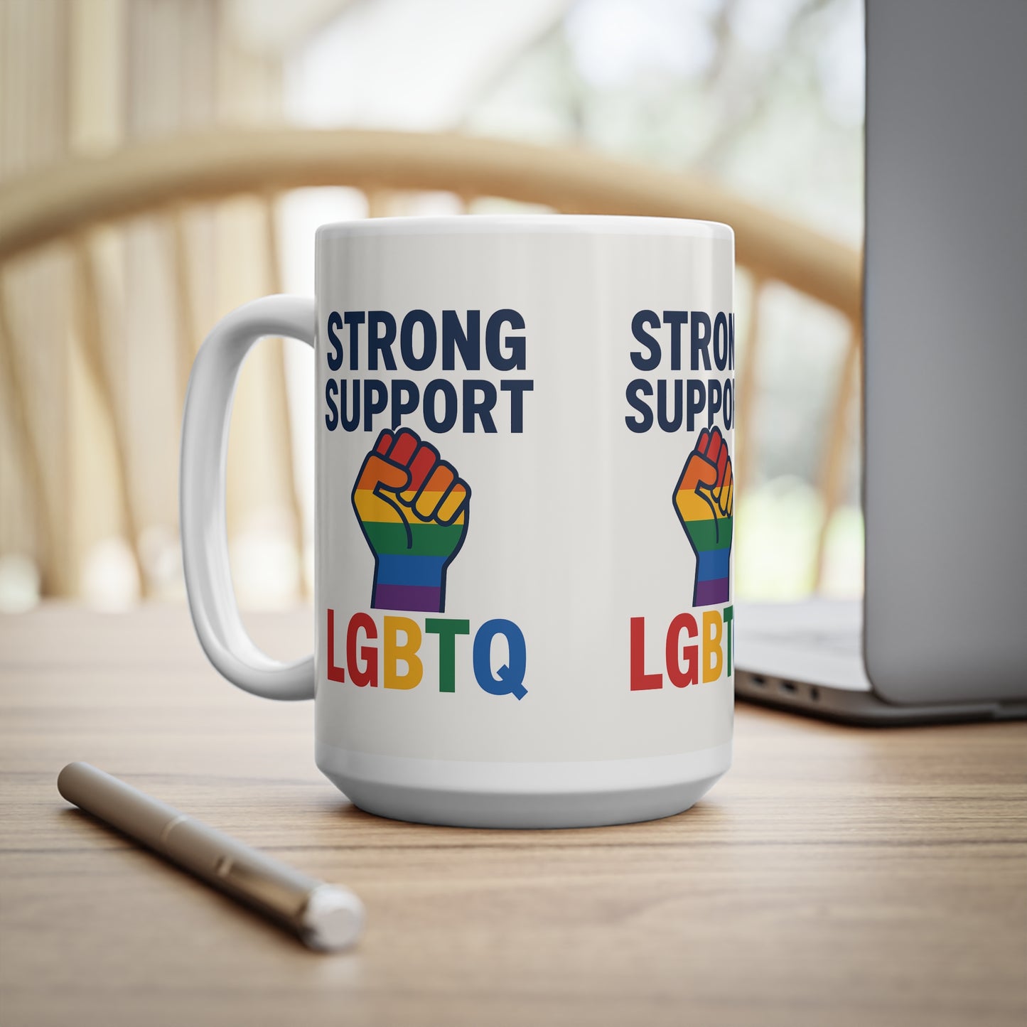 Pride LGBTQ + Ceramic Coffee Mug - Customize Your Favorite Drinkware, Unique Gift for Coffee Lovers, Home Office Essentials, Tea Cups