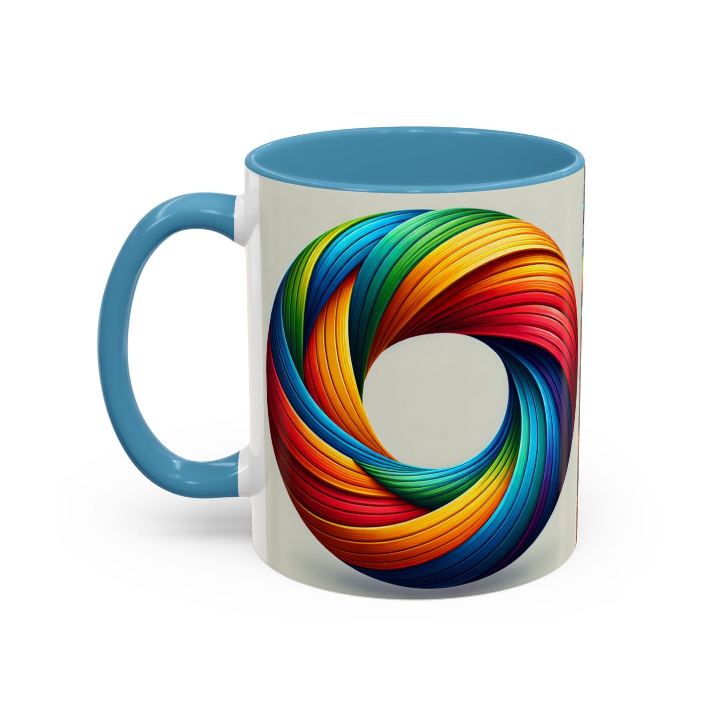 Pride Parade Accent Coffee Mug, Vibrant Rainbow Design, LGBTQ+ Celebration Mug, Colorful Drinkware for Friends, Gift for Pride Month 11oz