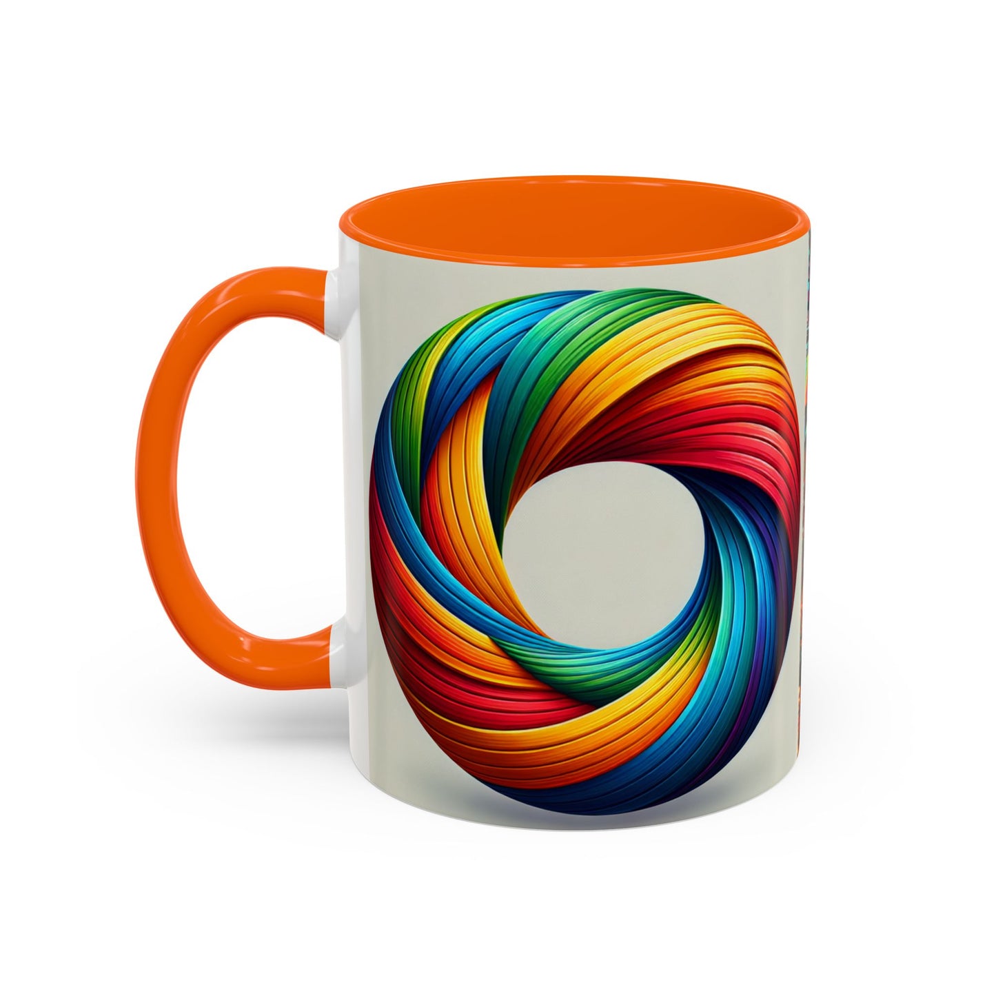 Pride Parade Accent Coffee Mug, Vibrant Rainbow Design, LGBTQ+ Celebration Mug, Colorful Drinkware for Friends, Gift for Pride Month 11oz